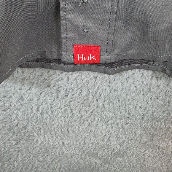 Huk Performance Men's Fishing Button Down Vented Short Sleeve Gray Shirt Size XL - Picture 6 of 11